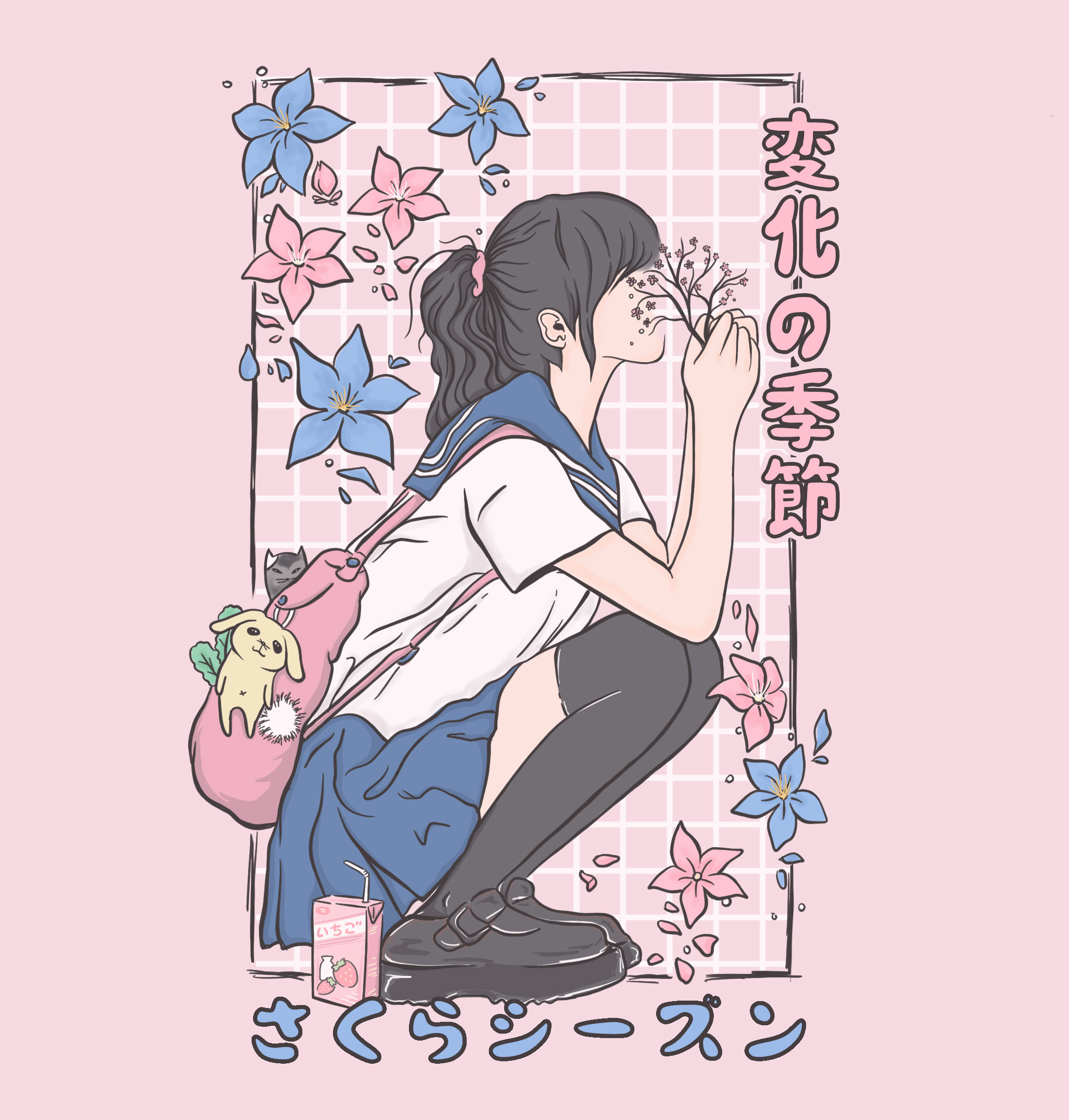 SAKURA-GIRL-COLORED-PINK