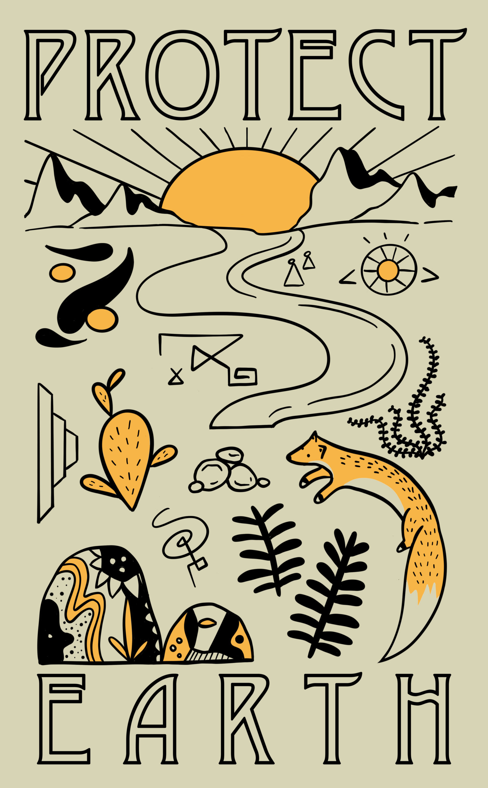 ZUM035ML-ART-SAND-DRAVUS-PROTECT-EARTH-ICONS
